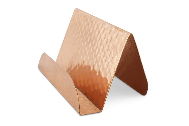 GoCraft Pure Copper Business Card Holder Stand | Fits 20-30 Business Cards | Pure Copper Finish Stand - Image 2